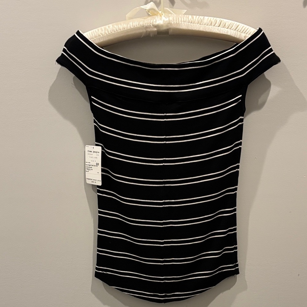 Free People Yacht Off-Shoulder Designer Tee - Resort Ready!